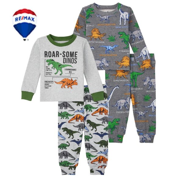Snug Fit Cotton Pajama Set Long Sleeve Top and Pants Classic Comfort